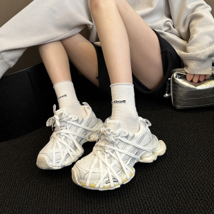 运动鞋 女休闲鞋 交叉绑带厚底老爹鞋 WSWS｜炸街好货ins高级感新品