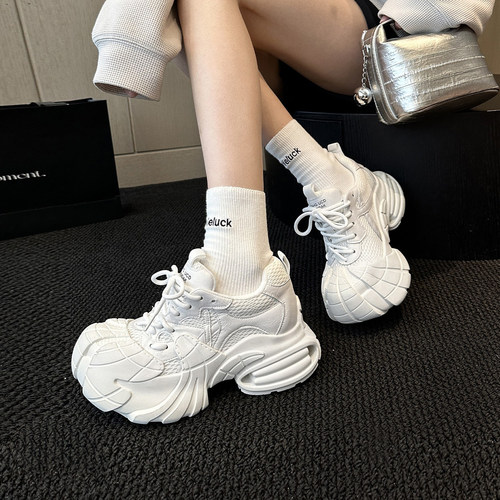 春季透气增高厚底老爹鞋女百搭