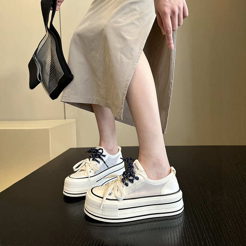 2025新款厚底增高网纱鞋女款板鞋