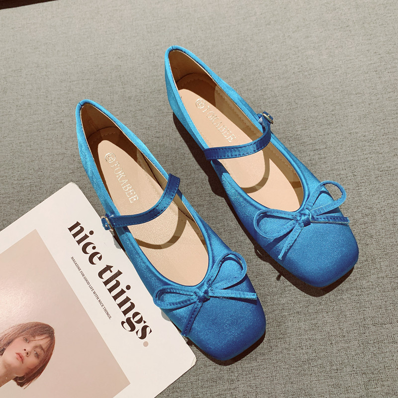 2025年新款简约百搭蝴蝶结装饰一字带玛丽珍鞋女舒适软底豆豆鞋,女鞋,浅口单鞋,淘宝优惠券,粉丝福利购,淘宝优惠卷