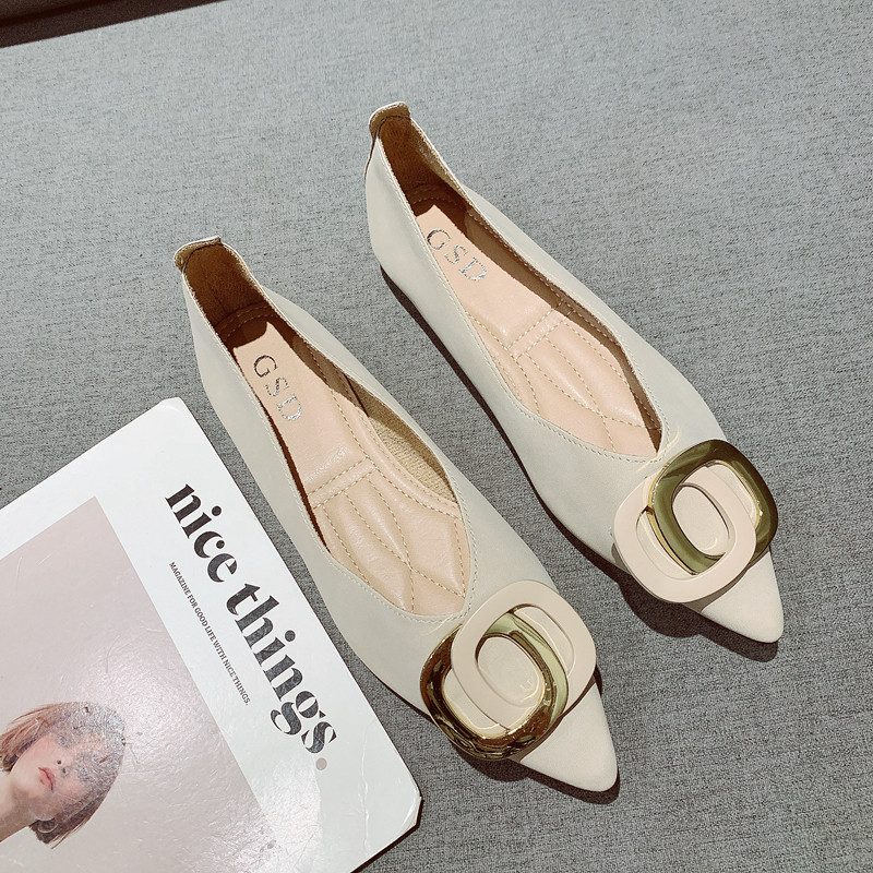 平底尖头单鞋女2025新款浅口法式晚晚风单鞋软底软皮简约豆豆鞋,女鞋,浅口单鞋,淘宝优惠券,粉丝福利购,淘宝优惠卷