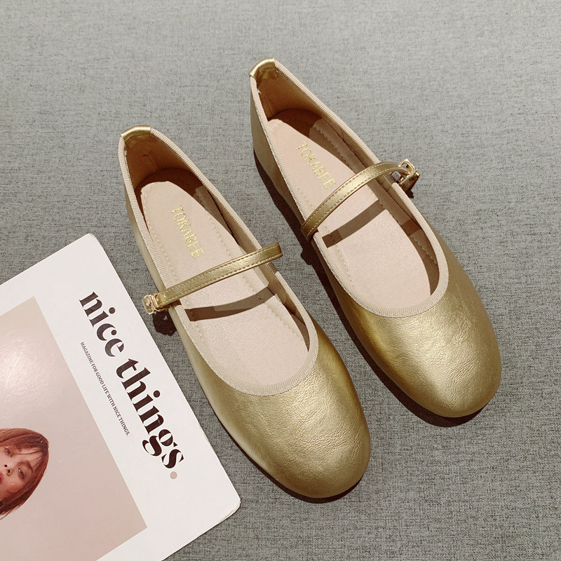 2025年新款香风浅口圆头百搭一字玛丽珍鞋女舒适软底单鞋平底鞋,女鞋,浅口单鞋,淘宝优惠券,粉丝福利购,淘宝优惠卷