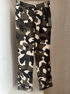 高品1195元春夏新款桑蚕丝棉迷彩裤垂顺丝滑八九分裤凯家品牌女装