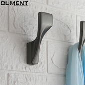 实心挂衣钩单个 不锈钢加厚衣帽钩卫生间 浴室枪灰色衣钩轻奢打孔