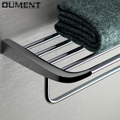 卫浴挂件 全铜浴巾架加厚 304不锈钢置物架打孔 高端浴室毛巾架