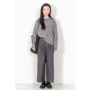 老爹休闲裤 KNgs 萝卜裤 复古风百搭简约纯色宽松高腰哈伦裤 女 春季