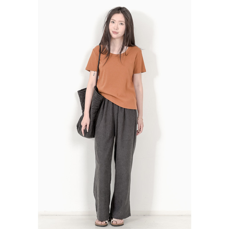 KNgs 夏季复古风简约纯色显瘦直筒螺纹棉圆领短袖t恤女上衣,女装/女士精品,T恤,淘宝优惠券,粉丝福利购,淘宝优惠卷