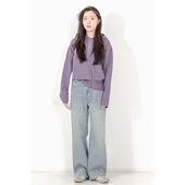 KNgs 毛衣女 秋冬复古风学院简约纯色宽松套头连帽针织衫