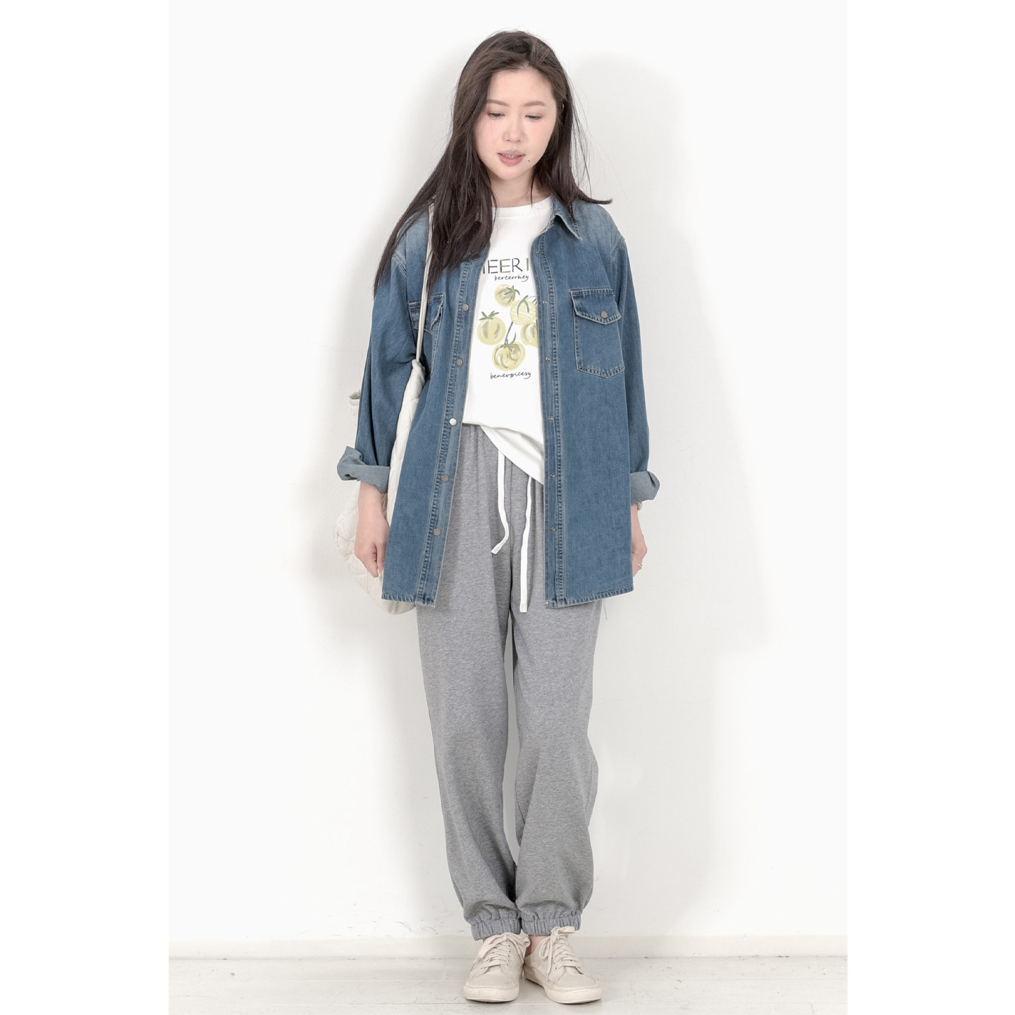 KNgs 春季学院风日系宽松圈圈棉薄款纯色束脚裤长裤休闲卫裤女