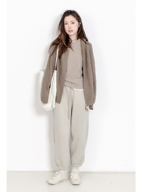 KNgs 秋冬复古简约纯色宽松拉链连帽开衫针织衣毛衣外套女上衣