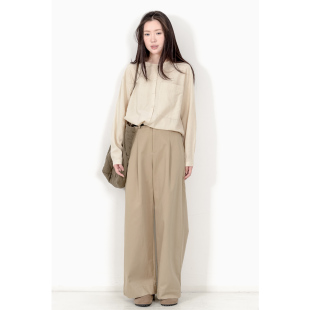 春季 衬衫 文艺宽松慵懒风落肩圆领天丝薄款 中长款 女上衣 长袖 KNgs