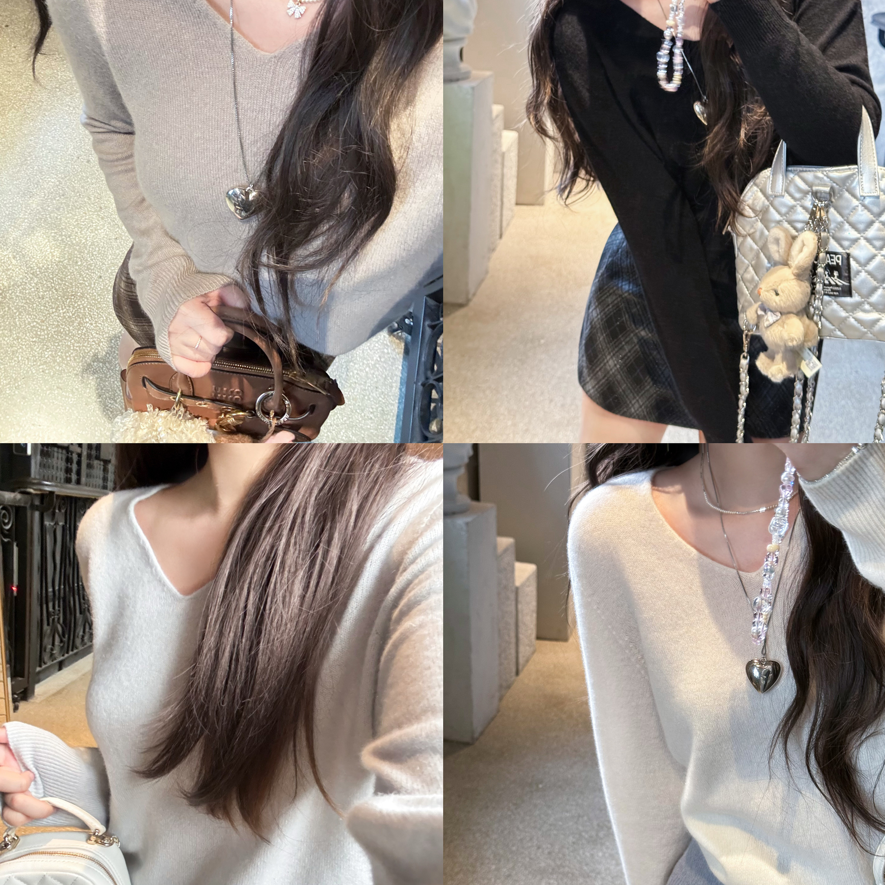 YIKOwow长袖套头针织百搭打底衫