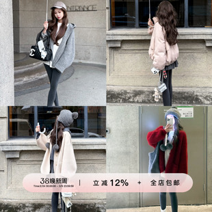 YIKOwow 精梳棉竖纹磨毛灰色打底裤女秋冬外穿显瘦加厚保暖连裤袜