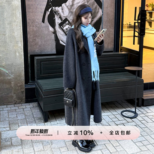 YIKOwow 独家10骆驼绒10桑蚕丝羊毛外套翻领双面呢大衣 济州冬日