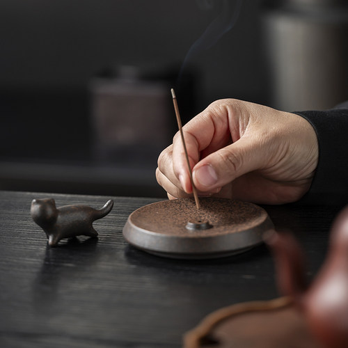 富利琪线香插陶瓷禅意摆件茶宠
