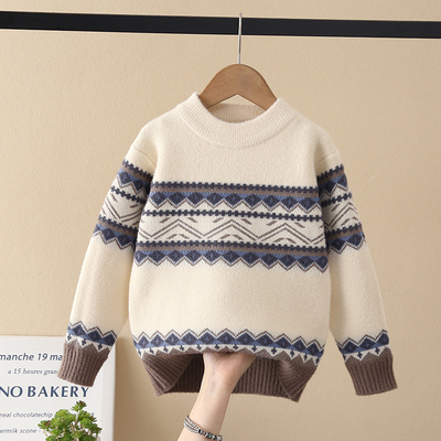 男童毛衣不起球秋冬季2025新款洋气针织打底衫韩版加厚保暖上衣