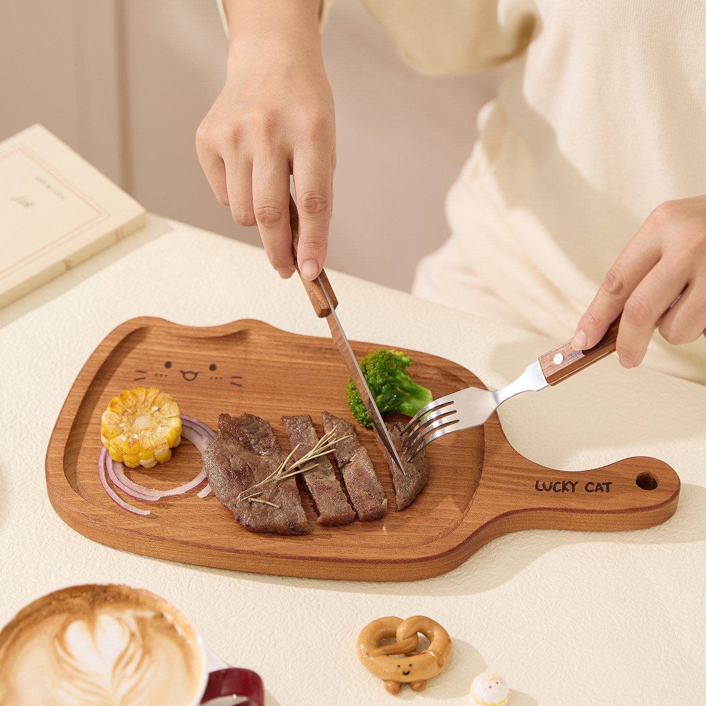 乌檀木牛排板辅食砧板切水果小菜板实木托盘西餐面包披萨专用餐盘,餐饮具,盘,淘宝优惠券,粉丝福利购,淘宝优惠卷