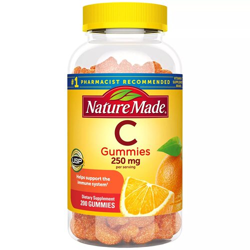 美国Nature Made维生素C免疫力成人软糖补充VC橙味200粒非泡腾片