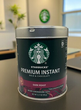 现货 美国星巴克深度烘焙即速溶免煮美式精品黑咖啡可冲35杯90g