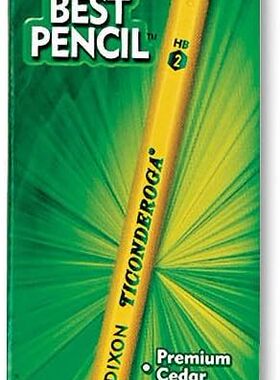 美国直邮正品Dixon Ticonderoga六角形黄杆HB带橡皮铅笔 96支