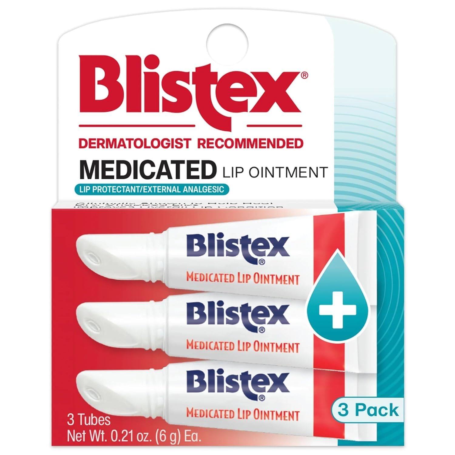 美国直邮正品Blistex碧唇小蓝罐无色润唇膏滋润保湿护唇膏女唇3个