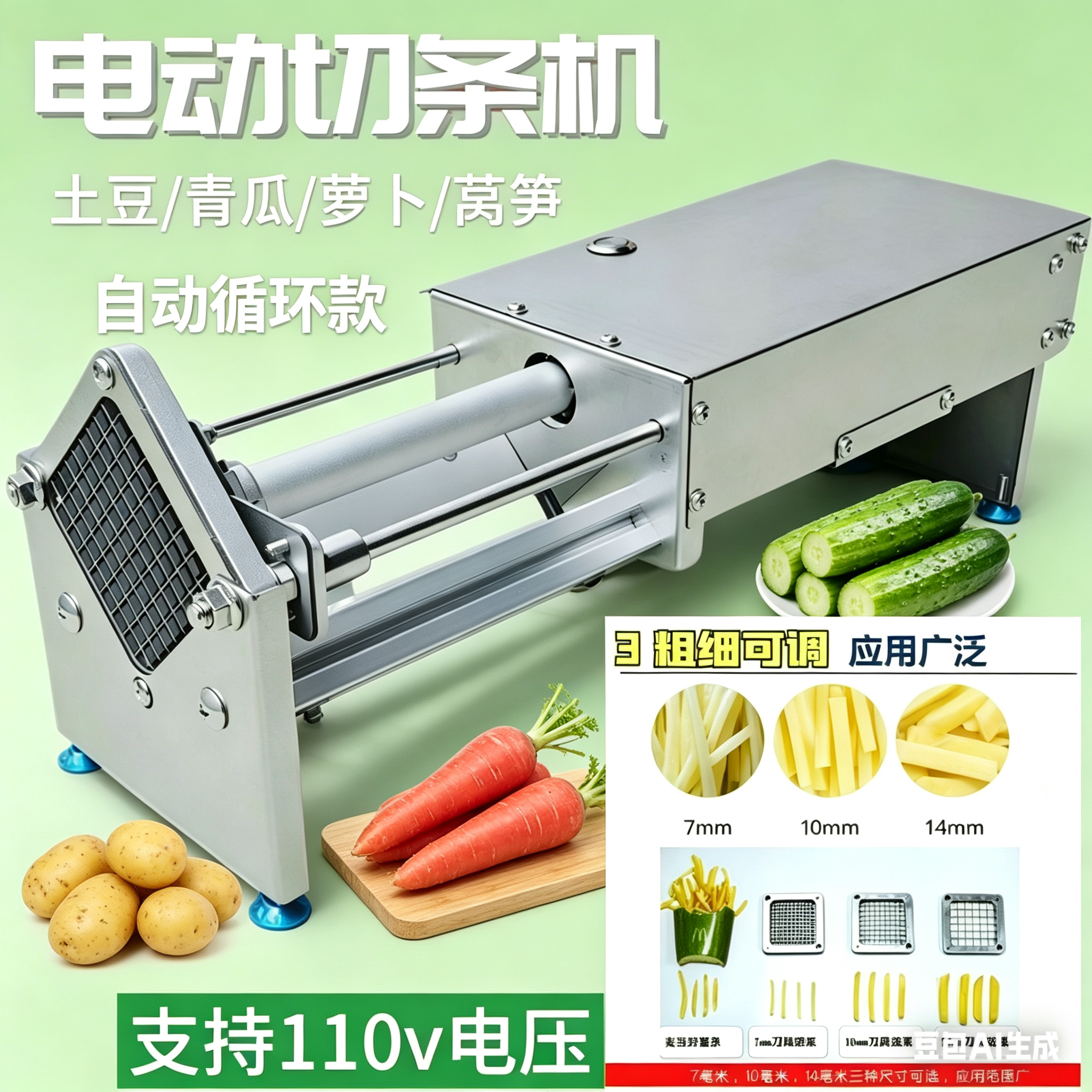 电动切条机推条机全自动切薯条机器神器土豆黄瓜红薯地瓜胡萝卜藕