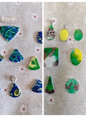 清康熙 御用官窑 古瓷老瓷片首饰礼品 吊坠项坠戒指 diy原材料