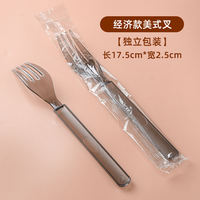 Disposable forks, individually packaged for cakes, fruits, commercial steak, pasta, Western food, knives, forks, spoons, plastic tableware, small thumbnail 7