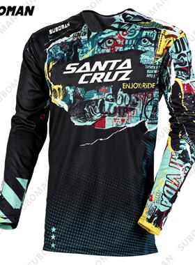 SANTACRUZ 自行车速降骑行服山地越野摩托车长袖 T恤宽松速干上衣