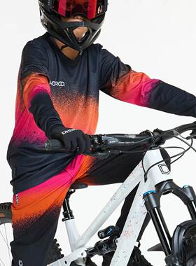 儿童款DHARCO速降服长袖山地自行车越野车速干透气骑行服球衣速干