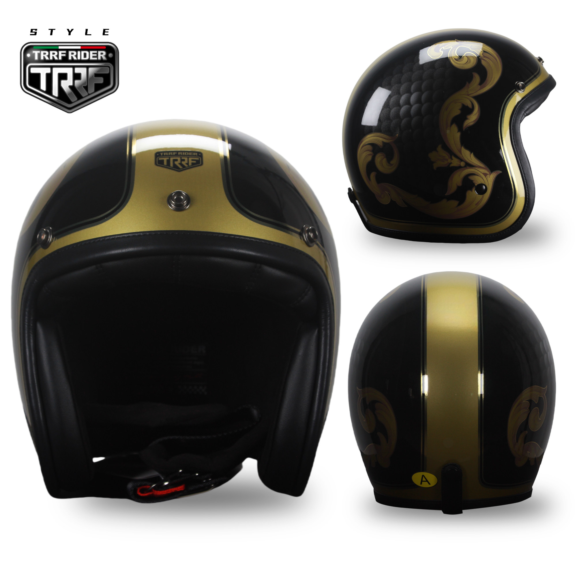 TRRF碳纤维摩托车头盔复古四分之三春夏秋季男女士机车骑行安全帽