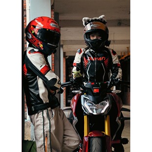 杜汉羊纹PU皮加棉情侣夹克可脱卸保暖棉高精度肩甲防护冬骑行皮衣