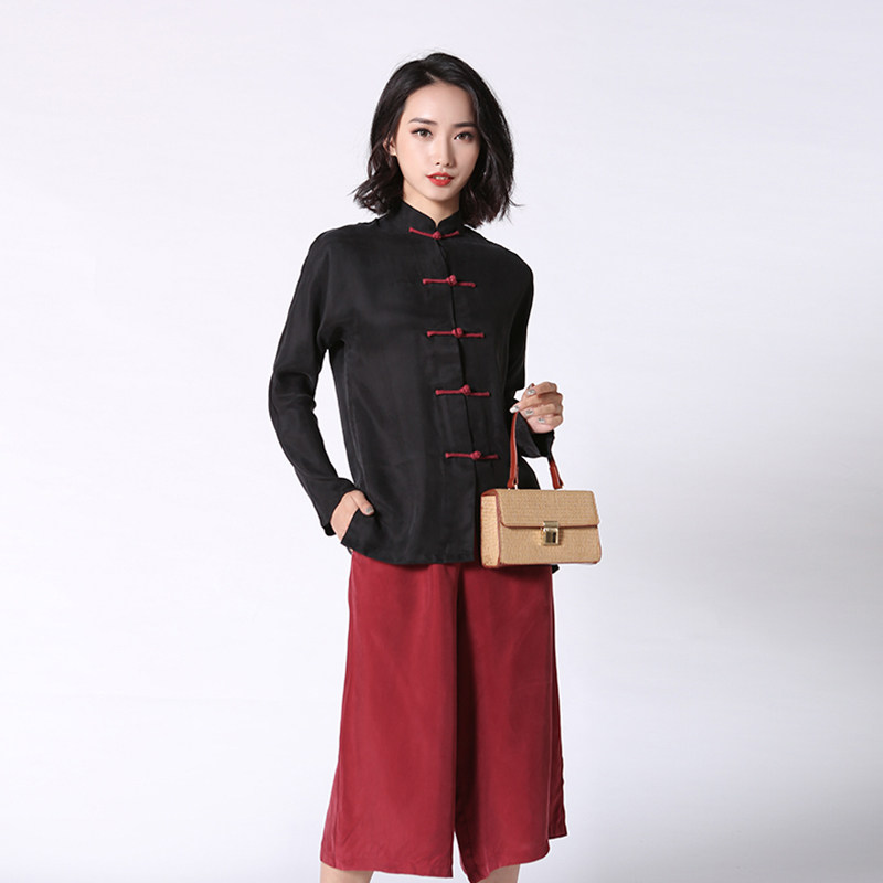 河泥原创设计民国风女装复古立领中式盘扣铜氨丝长袖打底衬衫小衫|msdalam kategori Butik wanita / wanita, shirt - dari Buy2taobao.com untuk memberikan perkhidmatan ejen Taobao profesional membeli