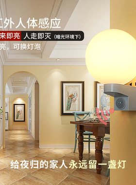 插座式智能人体红外感应楼梯过道灯走廊灯玄关灯灯具家用壁灯超亮
