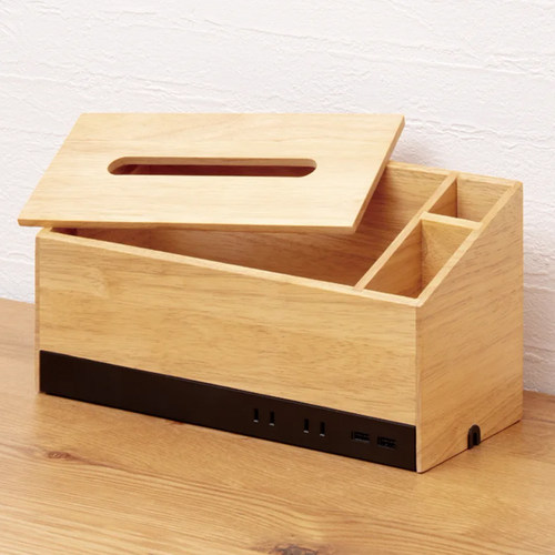 越南进口橡胶木纸巾收纳盒杂物盒