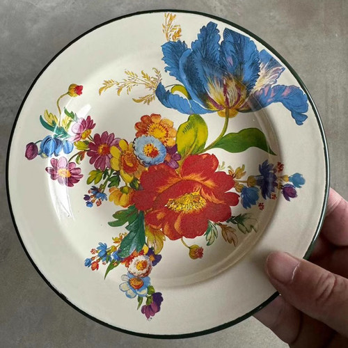 品牌的各种高颜值搪瓷盘子茶缸