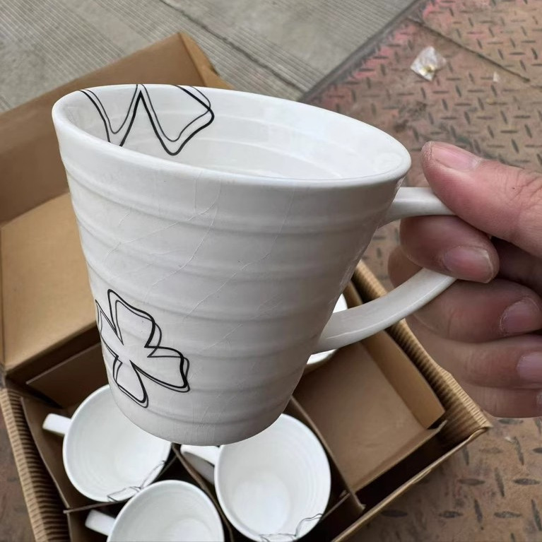 陶瓷马克杯拿铁咖啡杯杯碟套装喝水杯子早餐杯茶杯盘子茶壶调料罐