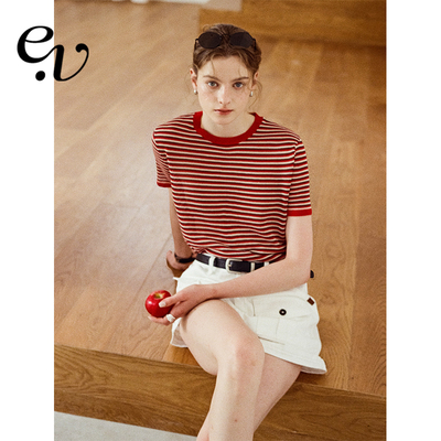 EvenVintage复古条纹短袖T恤