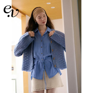 衬衫 Even H廓形设计感侧缝绑带百搭长袖 莱赛尔混纺 Vintage