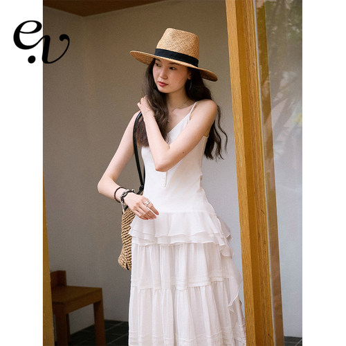 Even Vintage | 叠穿神器 法式优雅荷叶边飘带排口吊带背心上衣女