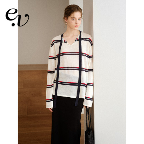 法式复古条纹针织衫EvenVintage