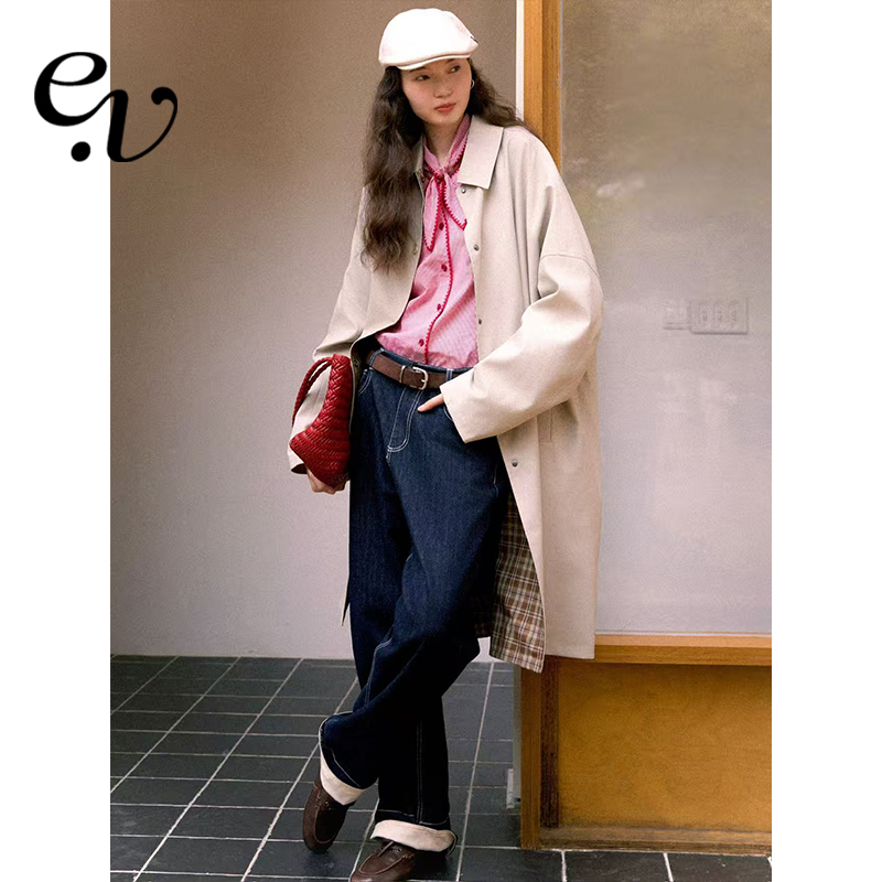 Even Vintage | 真丝混纺中空纱 正反两穿宽松慵懒感抗皱风衣外套