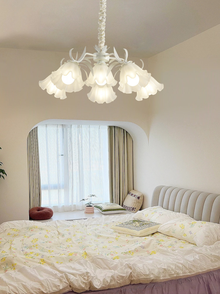 铃兰花客厅灯法式田园2022新款网红美式乡村复古灯具餐厅卧室吊灯