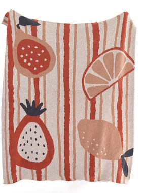 ins芭乐水果软糯半边绒针织毯子休闲盖毯沙发空调办公室午睡毯子