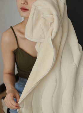 高颜值奶油白柔棉A类双股纯棉 法式清新面巾浴室毛巾吸水性强浴巾