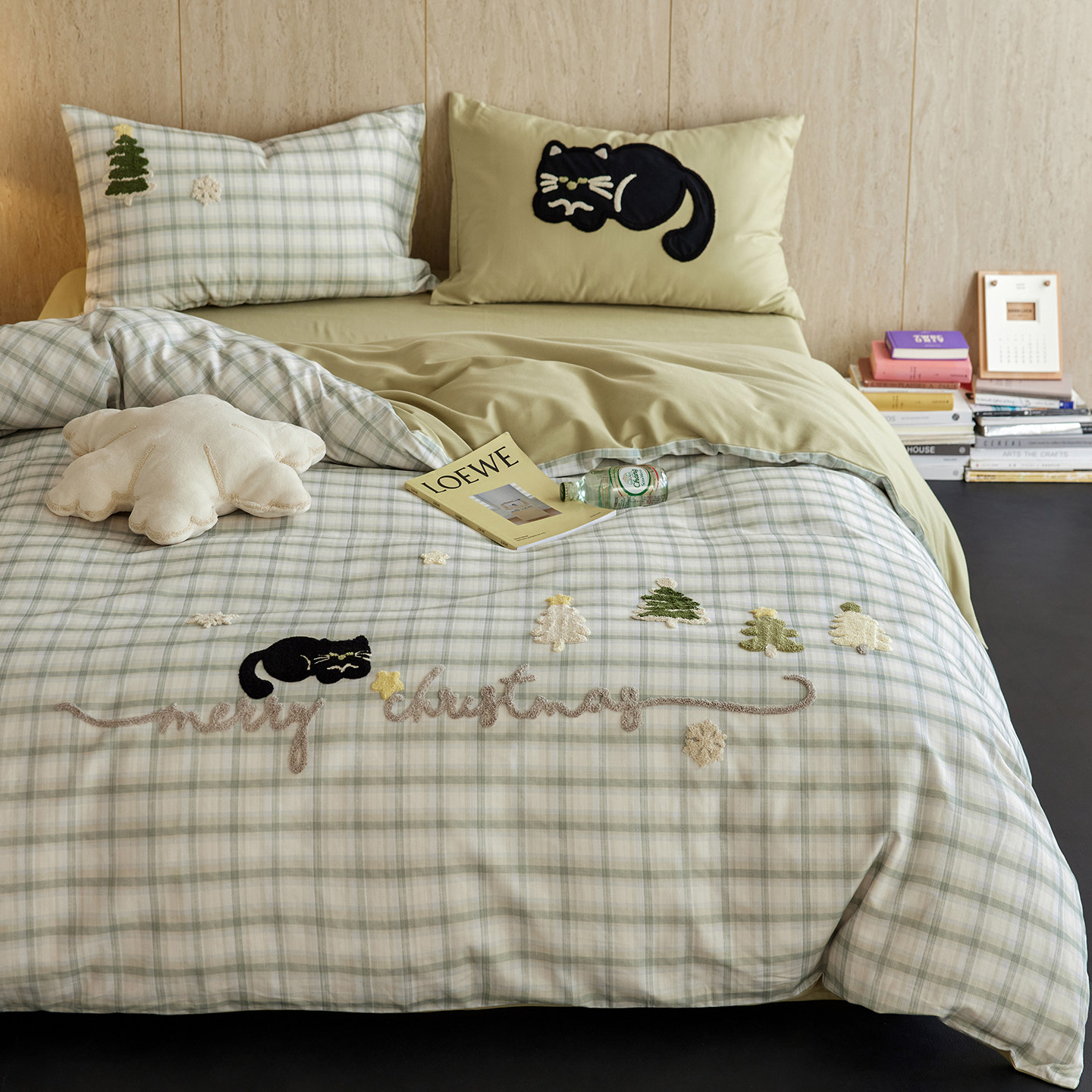 格子猫全棉A类长绒棉磨毛儿童床品三件纯棉被套男女孩床单四件套,床上用品,床品套件/四件套/多件套,淘宝优惠券,粉丝福利购,淘宝优惠卷