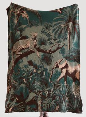 轻奢高级感豹子软绵针织绒毯子意式复古家居休闲毛毯盖毯沙发毯子