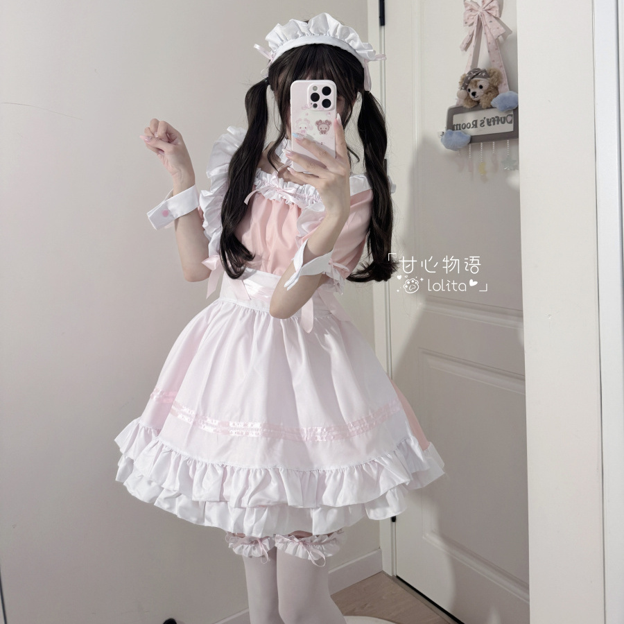 日系女仆装cos服性感伪娘女佣Lolita男仆大佬日常二次元连衣裙