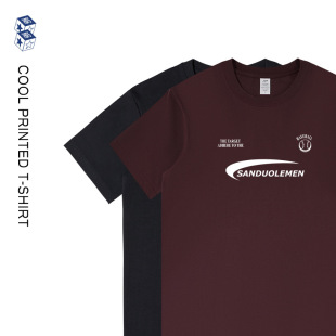 情侣外穿休闲圆领t恤衫 男生夏季 纯棉tee批发 街头潮牌印花短袖 男装