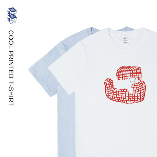 韩版白色时尚短袖t恤女装新款夏季高级小众不撞款韩系chic上衣男